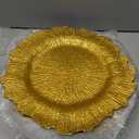 JEVERGN 10 Pack Gold Charger Plates, 13'' Reef Chargers for Dinner Plates, Gold Plate Chargers Set of 10, Round Plastic Charger for Wedding, Party Event, Dinner, Table Setting