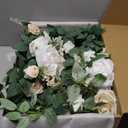 Ling's moment 2PCS Artificial Floral Swags Arch Flowers Wedding Centerpieces Flower Rose Garland Mantel Greenery Arrangements for Sweetheart Welcome Signs Decor Wall Window Home Decor White & Sage