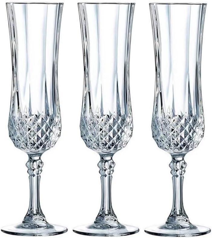 Champagne Flutes Champagne Glasses set,White Wine Glass Set, Medium 5.4 oz Champagne Flutes, Set of 3