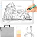 KOBAIBAN Wireless A4 LED Light Box with Carry Bag, High Capacity 3500mAh Lithium Battery Powered 3 Color Light Modes Super Bright Light Pad Light Board Light Table for Weeding Vinyl, Sketching,Drawing