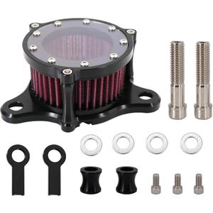 KIPA Air Cleaner Intake Filter System Kit For Sportster XL883 XL883N XL883R XL883P XL1200 XL1200L XL1200X Iron 883 Forty Eight XL1200X 2004-2016 Billet Aluminum CNC Machined Washable