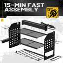SPACECARE Power Tool Organizer with Charging Station 6 Outlets, 3-Layer Heavy Duty Wall Mount Drill Storage Rack, Cordless Tool with Utility Shelf, Garage Organization and Storage for Workshop- Black