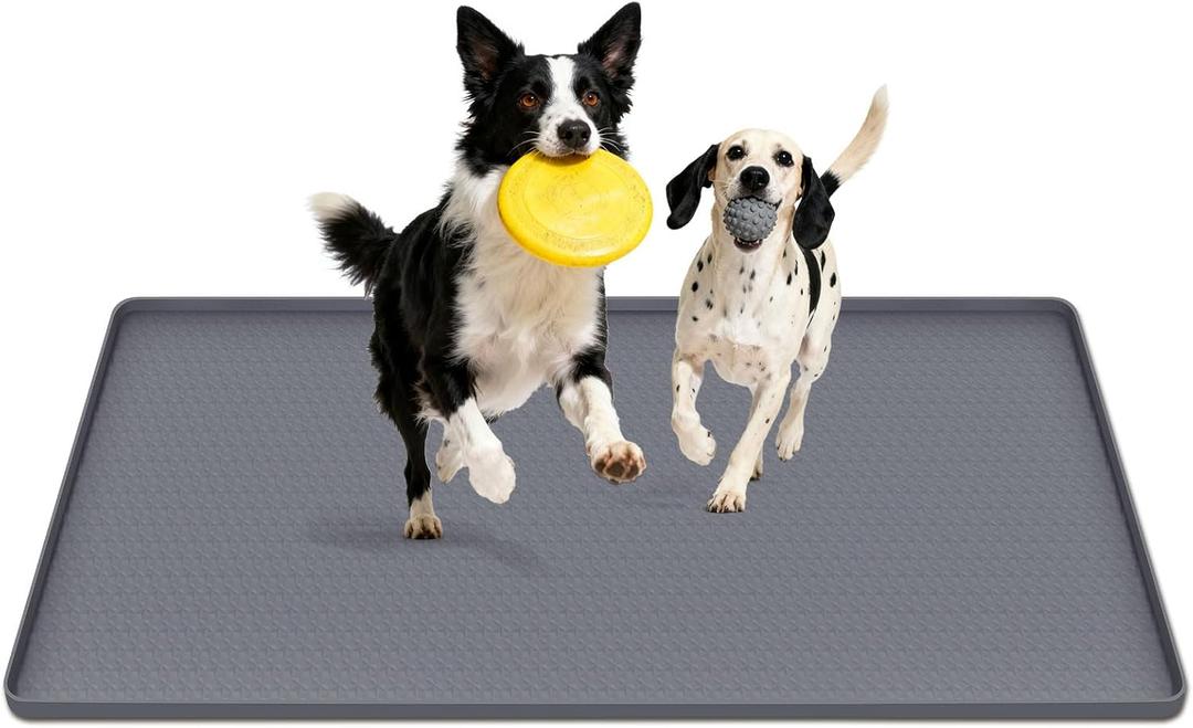51" x26" Reusable Training Pads for Dogs Lanstics Silicone Dogs Mat Non-Slip Dog Training Pads Dog Pee Pad for Potty Training Floor Protector (Grey)