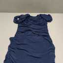 PRETTYGARDEN Summer Off The Shoulder Ruched Bodycon Dresses Sleeveless Sexy Party Club Midi Dress (Small, Navy)