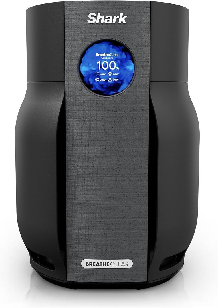 Shark BreatheClear Smart Air Purifier, HP162BK, Charcoal | For Living Room, Bedroom, Kitchen, Motion Sensing, HEPA-Exceeding in All Modes, No Filter Changes Up to 6 Years, Size: 750 sq. ft