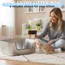 Low Entry Stainless Steel Litter Box for Small Cat, Metal Kitty Litter Boxes for Kittens Injured Cats, Shallow Litter Pan for Small & Medium Pets, Easy to Clean, Non-Stick, 17.7"Lx13.8"Wx5.9"H