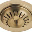 72010-CZ Champagne Bronze Sink Drain Flange and Strainer, Fit 3.5 inch Standard Kitchen Sink and 1.5 inch Pipe, Champagne Gold Brushed 304 Stainless Steel, Replace Delta Faucet Champagne Bronze