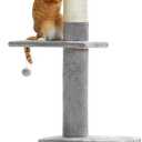 PEQULTI Cat Tree Floor to Ceiling, Tall Cat Tower, Adjustable Height (83''-108'') 5 Tiers Climbing Tree for Indoor Cats with Cat Condo, Scratching Post and Ladder, Grey