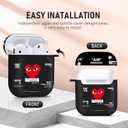 for Airpods 2nd Generation Case, Cute Cool Red Heart Pattern Protective TPU Soft Cases for Airpods Case 2nd/1st Gen, Shockproof for Airpods Case Men Women with Lanyard & Keychain