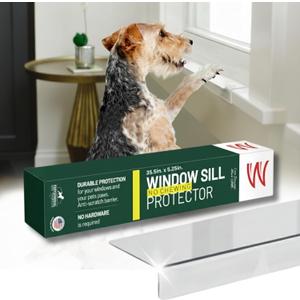 CLAWGUARD Plexiglass Window Sill Protector – Thick Crystal Clear Window Sill Cover & Extender – Window Ledge Protector for Dogs & Cats (35.5in. x 5.25in.)