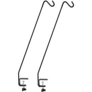Ashman Deck Hook 32-Inch (2 Pack), Double Forged Solid Metal Single Piece Rod, Ideal for Bird Feeders, Plant Hangers, Coconut Shell Hanging Baskets, and Lanterns.