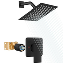 Black Tub Shower Faucet Set Complete with 8Inch Rainfall Shower Head and Tub Spout Included Shower Valve Tub Shower Trim Kit Matte Black