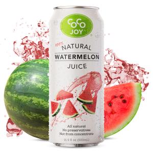 CoCo Joy 100% Natural Watermelon Juice, (12-Pack, 16 Fl Oz) Low-Calorie Watermelon Drink, EXP: 12/10/2027