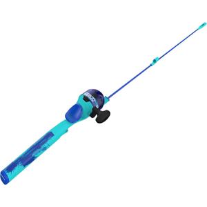 Zebco Youth 29-Inch Floating Spincast Reel and Fishing Rod Combo, Size 20 Reel, Pre-Spooled with 6-Pound Cajun Line (Blue)