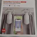 SwitchBot 2025 Automatic Curtain Opener 3 Rod, Bluetooth Remote Control Smart Curtain, WiFi & App Control, Add Hub to Compatible with Alexa, Google Home, HomeKit