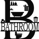 XORT Metal Bathroom Wall Decor, Farmhouse Metal Bathroom Wall Art, Funny Bathroom Sign for Modern Home Hanging Decorations. (Black - 12 x 14 inch)