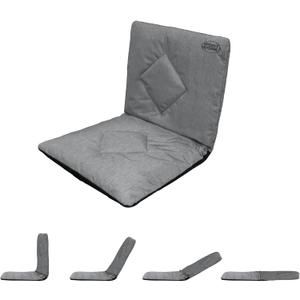 Floor Chair with Adjustable Back Support Portable Stadium Seat Folding 3 Reclining Positions Bleacher Seating for Gaming Reading Meditation Working Outdoor Events (Grey)