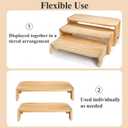 WRINGKIT 3 Tier Wood Display Riser, Stackable Cupcake Dessert Stand for 24 Cupcakes, Rectangular Wooden Risers for Table Vendor Display, Food, Perfume, Collections Showcase, 3 Size (17''/16''/14'')