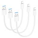 [1FT-3Packs] USB A to USB C Cable, 10Gbps High Speed Data sync and 60W Fast Charging for MacBook Pro,iPad Pro Air,iPhone 15,Portable SSD,Power Bank,Samsung S24,Note 20/10 Ultra 5G,Pixel