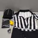 redgino 6 Pcs Women Referee Costume Set Crop Top Sexy Zipper Ref Shirt Shorts Hat Socks Whistle for Football Halloween Party, Small