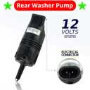 385-232316B Windshield Washer Pump (Rear) w/Grommet - Compatible with Chevrolet (Chevy), Buick, GMC, Cadillac, Pontiac - Replaces OEM #: 89001126, 22127573, 22087136, 22054177