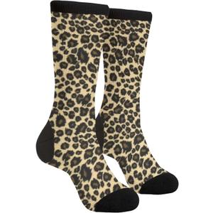 Unisex Fun Novelty Crazy Crew Socks Animal Leopard Print Dress Socks