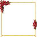 Wedding Arch 6.6FT x 6.6FT Square Backdrop Stand Gold Metal Balloon Arch Stand for Ceremony Wedding Arches for Ceremony Birthday Party Bridal Shower Anniversary Decoration