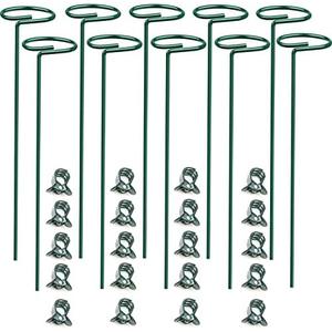SUNYAY 10 pcs 20 inch Metal Single Stem Flower Plant Support Stakes and Rings for Amaryllis Orchid Lily Sunflower Rose Narcissus
