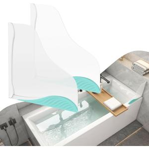 Shower Splash Guard, Splash Guard for Bathtub, Shower Water Guard with Adjustable Silicone Base, Large Water Barrier, Frosted Acrylic & Silicone Base, for Tub, Sinks, Washbasin 11in11in