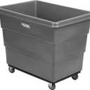 16 Bushel Plastic Bulk Box Truck, Steel Chassis Base, 1000 lbs. Capacity, 4" Non-Maring Rubber Casters, Gray, 42-3/5"L x 30" W x 35-3/5"H