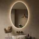 Keonjinn Oval LED Mirror for Bathroom 24" x 36", Backlit Mirror Bathroom with Dimmable 3 Colors Lights, Anti-Fog Tempered Glass Vanity Mirror, UL Listed LED Driver, Plug in/Hardwired