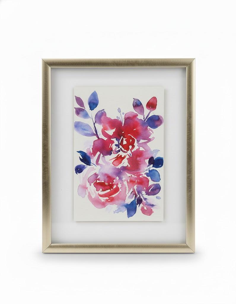 PINK/PURPLE FLORAL WALL ART 12 x 15