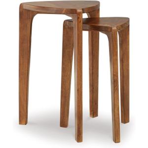 Signature Design by Ashley Brynnleigh Contemporary Nesting Accent Table, Set of 2, Light Brown Signature Design by Ashley Brynnleigh Contemporary Nesting Accent Table, Set of 2, Light Brown