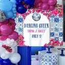 MEHOFOND 6x3.6ft Disco 17th Birthday Backdrop Dancing Queen Young Sweet Only 17 Photography Background Dance Theme Birthday Party Banner Blue Tiles Rose Red Floral Party Photo Props