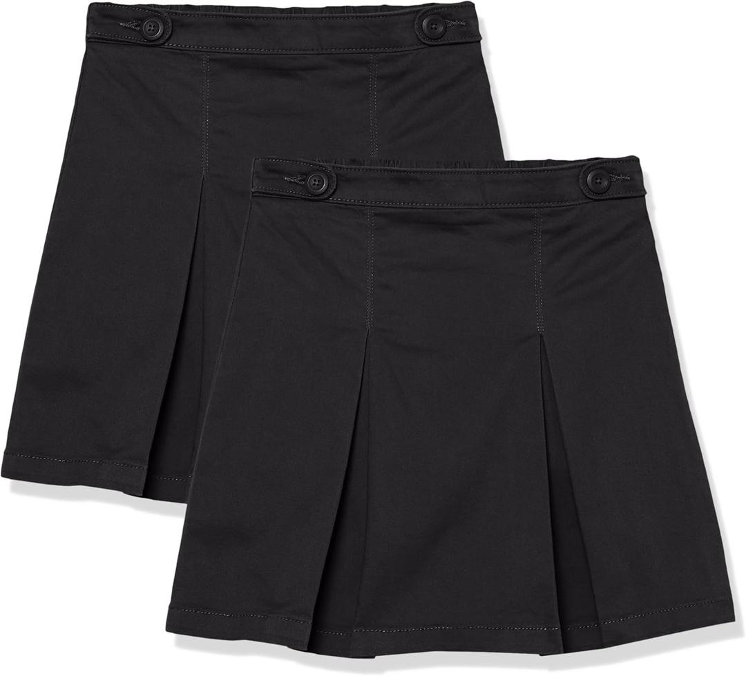 Amazon Essentials Girls' Pleated Pull-on Uniform Scooter Skirts, Multipacks, Large