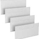 TORACK 4Pcs Metal Pegboard Panels(12" x 16") for Wall, Garage Tools Organizer Pegboard for Workbench, Modular Peg Board, Tool Organizer Board Kit(Pack of 4, Grey)
