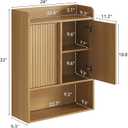 VANIRROR Bathroom Wall Cabinet, 24x9.3x33 inch Wood Finish Raised-Edge Top, Natural Oak 29