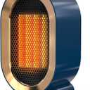 QQT Electric Space Heater, Portable Energy Efficient Space Heaters for Indoor Use, Two-Speed Portable Heater Fan for Office with Adjustable, Overheating Protection, Dumping Shutdown(Blue)