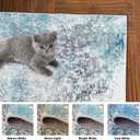 Modern Abstract 2x8 Washable Hallway Runner Rug, Non-Skid Soft Kitchen Runner Rugs for Entryway Laundry Room Living (Cyan/Multicolor)