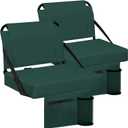 Stadium Seat for Bleachers with Back Support and Wide Padded Cushion Stadium Chair - Includes Shoulder Strap and Cup Holder (Green,2 Pack)