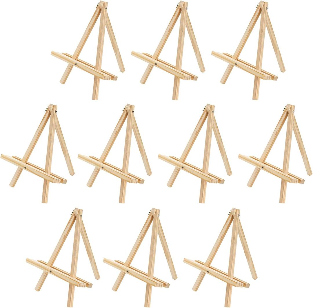 Tosnail 10 Pack 12" Art Easel Stand Tabletop Wooden Display Stand Photo Holder Display Stand for Artist, Students, Adults, Kids Painting