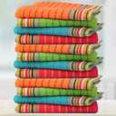 THREAD SPREAD Kitchen Dish Towels, 100% Cotton Salsa Towels, Set of 12 (16x28 Inches), Multi Purpose Cooking Drying Restaurant Bar Cleaning Cloth Napkin, Highly Absorbent, Lint Free 