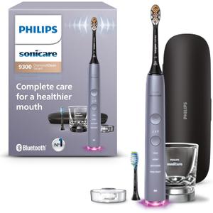 Philips Sonicare DiamondClean Smart 9300 Electric Toothbrush, Sonic Toothbrush with App, Pressure Sensor, Brush Head Detection, 4 Brushing Modes and 3 Intensity Levels, Grey, Model HX9903/45 (1 Count (Pack of 1), New Gray)