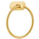 Self-Adhesive Towel Ring for Bathroom, No Drilling Stainless Steel Rustproof Hand Towel Holder, Wall Mounted Bathroom & Kitchen Towel Hanger with Strong Adhesive, Modern Bath Organizer Brushed Gold