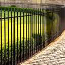 ARIFARO 5 Panels Metal Garden Fence 42" H x 30" W, Decorative Fence Panels