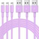 3Pack [Apple MFi Certified] Apple iPhone Charger 10ft, iPhone Chargers iPhone Lightning to USB Cable 10 Foot, Fast Charging Cord for Apple iPhone 12/11/11Pro/11Max/ X/XS, ipadPurple