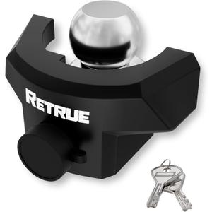 RETRUE Heavy Duty Trailer Lock for 2 5/16" Ball Coupler with Flange, Anti-Theft and Top Tier Security, Black