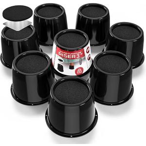 ANNKUT Bed Risers 6 Inch Heavy Duty, Furniture Risers for Bed Desk Table Sofa Couch Oversized Bed Lifts Risers, Support up to 5000 Lbs(4 Pack Black)