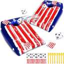2 Pack Pool Cornhole with 8 Bean 8 Stake, Pool Games for Teen Adults Family, Red White Blue Patriotic Theme Inflatable Bean Bag Toss Game American Flag Pools Toy for 4th of july Pools Beach Yard Party