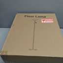 Floor Lamps for Living Room Silver, 70" Tall Standing Lamp with Glass Shade, Bedroom Floor Lamp with 350Adjustable Swing Arm Lamp, Pole lamp for Bedroom, Living Room, Office, Bulbs Included